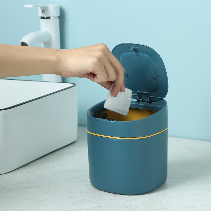 Thùng Rác Mini Thông Minh Để Văn Phòng - Xọt Rác Xinh Xắn Hiện Đại Có Nút Bấm
