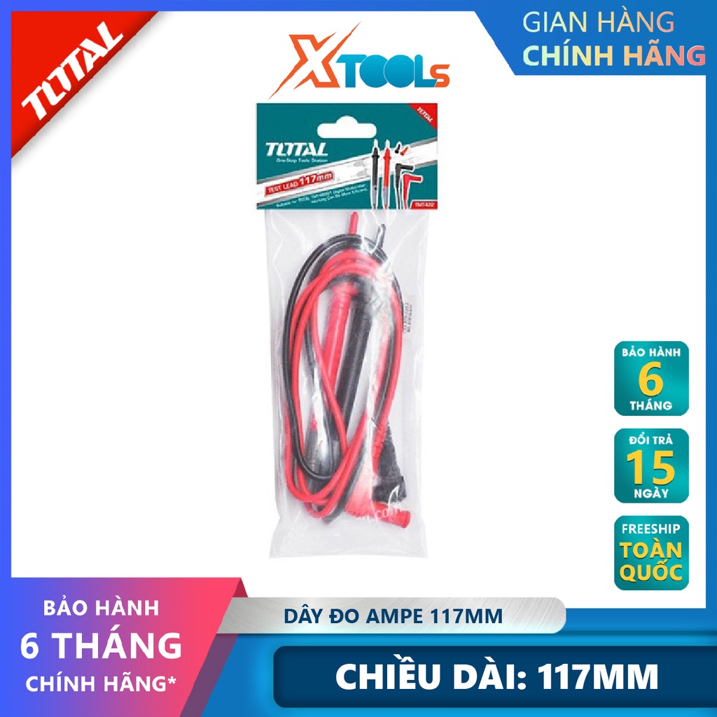 Dây đo ampe TOTAL TMT422 Chiều dài dây 117mm Thích hợp sử dụng với model TMT46001 đồng hồ đo điện vạ