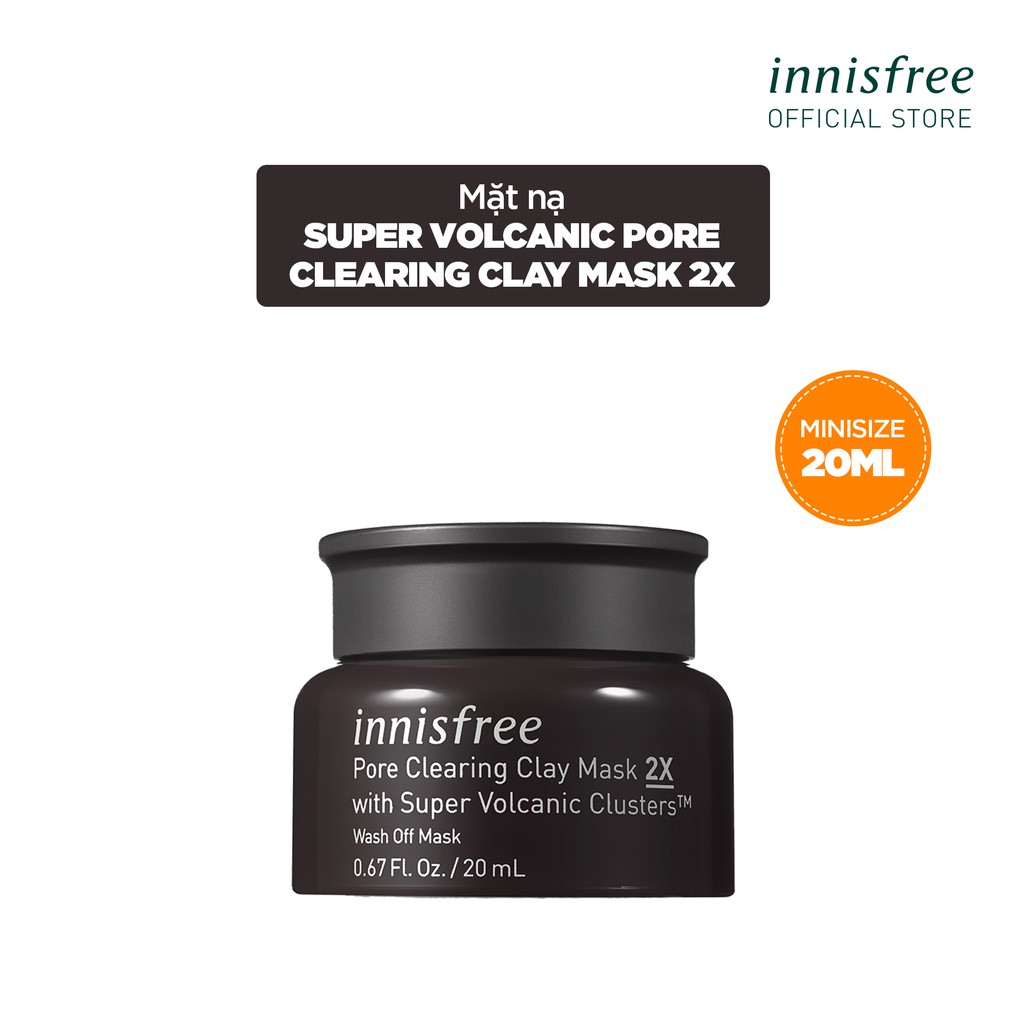 MINISIZE Mặt nạ chăm sóc lỗ chân lông innisfree Super Volcanic Pore Clearing Clay Mask 2X 20ml