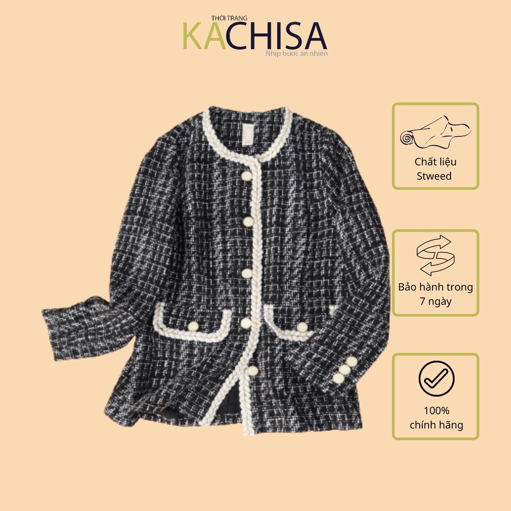 Áo khoác Stweed KACHISA hai lớp dày dặn