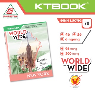 Gói 10 cuốn Tập học sinh Ktbook cao cấp Giá rẻ Worldwide giấy trắng ĐL 70 gsm - 96 trang