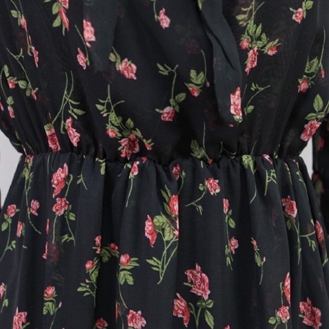 Đầm Voan Hoa Cổ Chữ V Xinh Xắn Dành Cho Nữ 27922