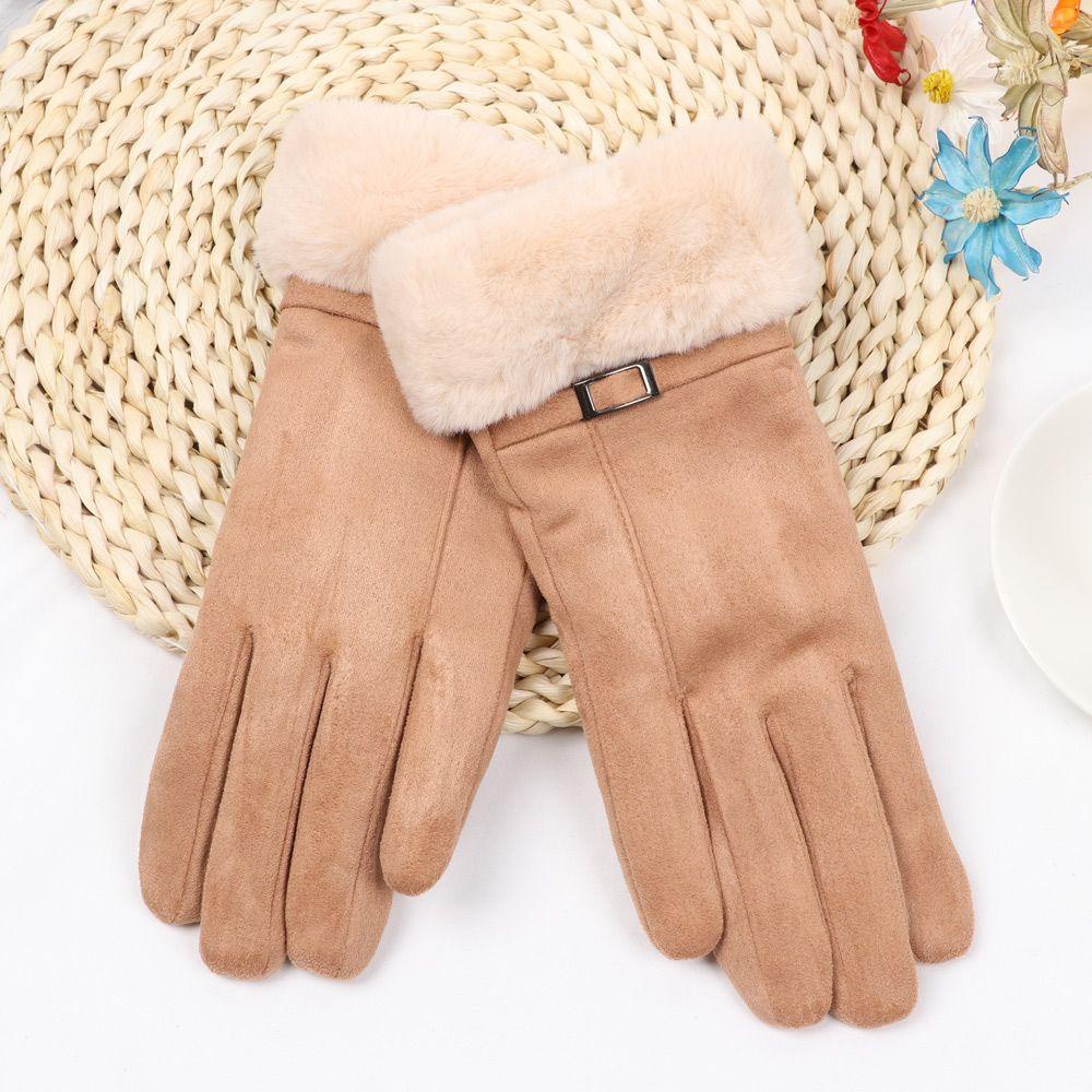 ROWANS Găng Tay Giả Lông Dày Dặn Chống Gió Giữ Ấm Khi Lái Xe / Trượt