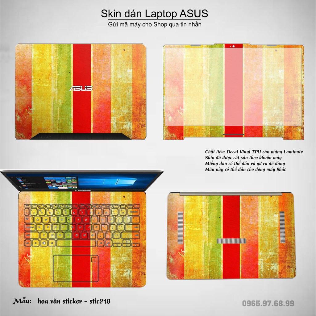 Skin dán Laptop Asus in hình Hoa văn sticker _nhiều mẫu 35 (inbox mã máy cho Shop)