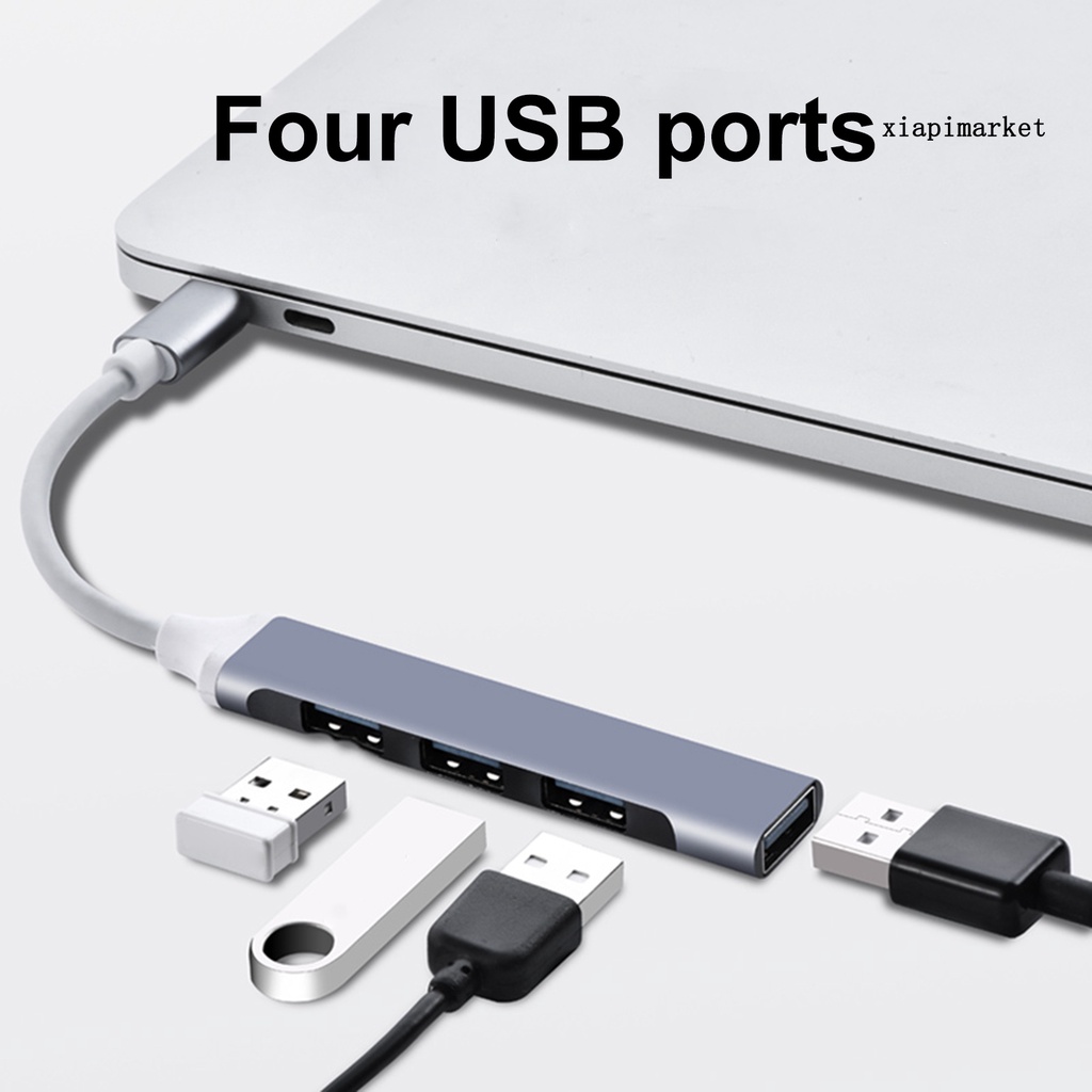 LOP_4 Port Type-C/USB Hub Splitter Adapter OTG Computer Accessories for Mouse Keyboard U Disk