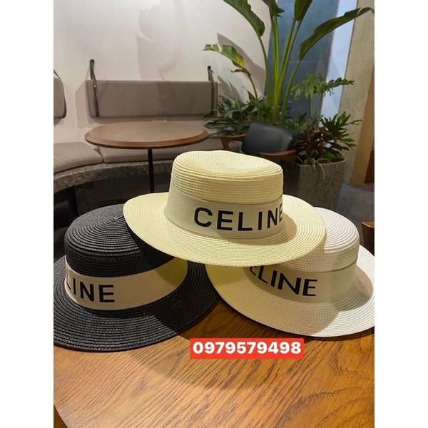 Mũ đi biển đai CELINE cho nữ hai màu đen và trắng