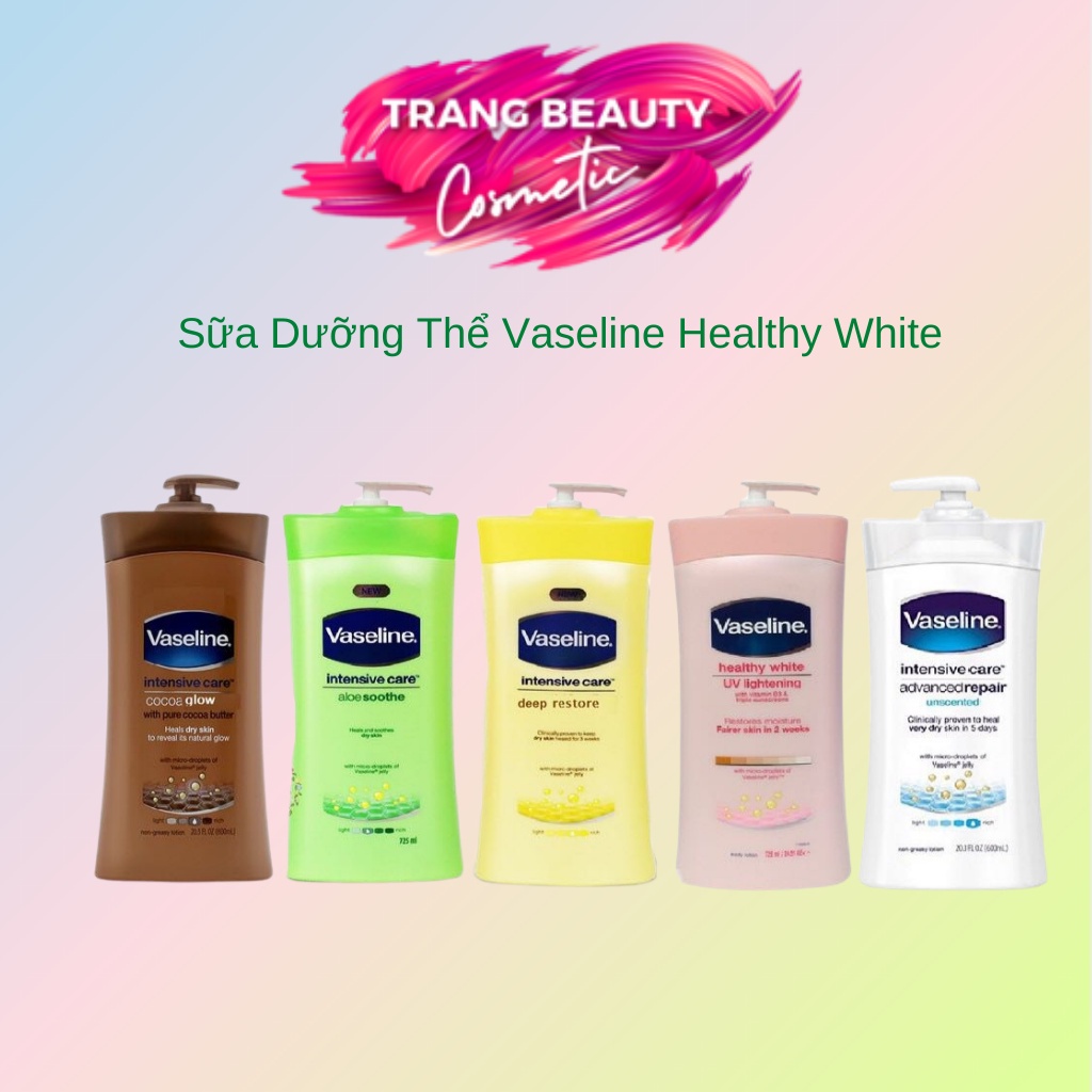 Sữa Dưỡng Thể Vaseline Healthy White UV Lightening Body Lotion Dưỡng Trắng Da Chăm Sóc Toàn Diện Dung Tích 725ml