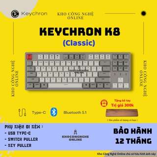 Bàn Phím Cơ Không Dây Keychron K8 HotSwap - Không Led Keychron S thumbnail