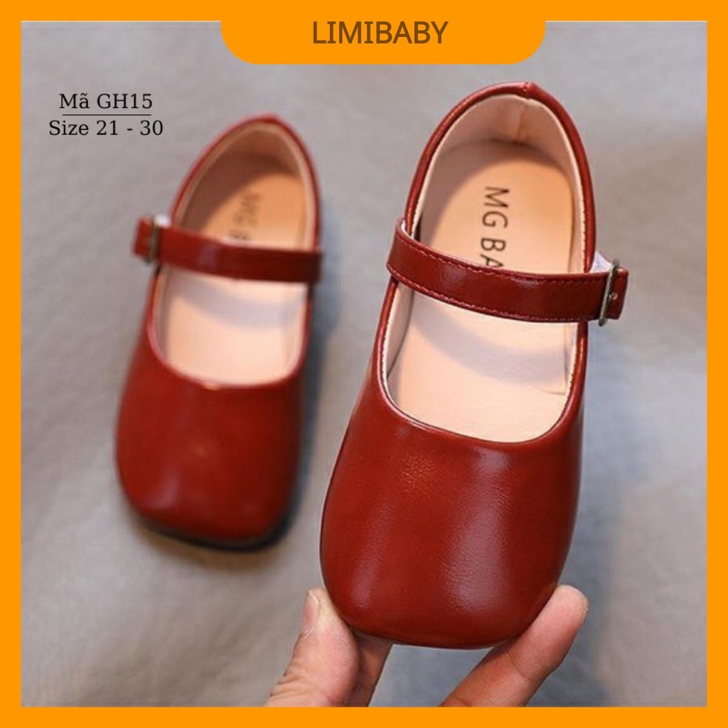 Giày bé gái búp bê đỏ bệt dễ thương cho trẻ em 1 2 3 4 5 tuổi đón Noel giáng sinh Mẫu mới 2021 LIMIBABY GH15 mới về