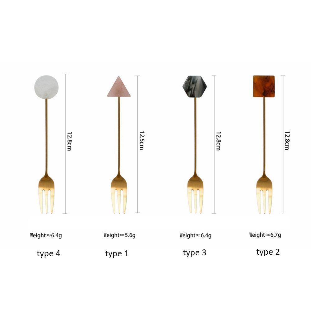 YIYU Muỗng Nĩa Ăn Tráng Miệng / Cà Phê Bằng Thép Không Gỉ Mạ Dùng Làm Đạo Cụ Chụp Ảnh