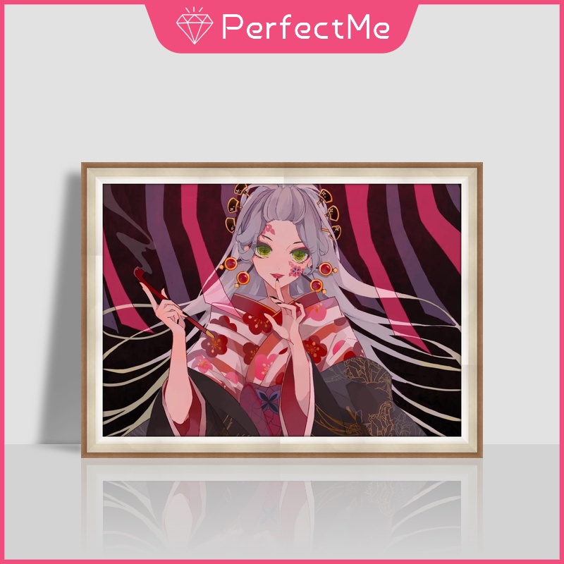Tranh Đính Đá 5D Tự Làm Hình Anime Demon Slayer 40x30cm Trang Trí Nhà Cửa