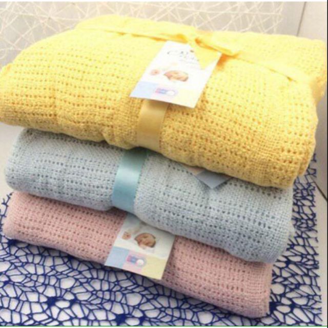 Chăn Lưới 100% Cotton Siêu Mềm Siêu Thoáng Cho Bé ( 90x130 cm)