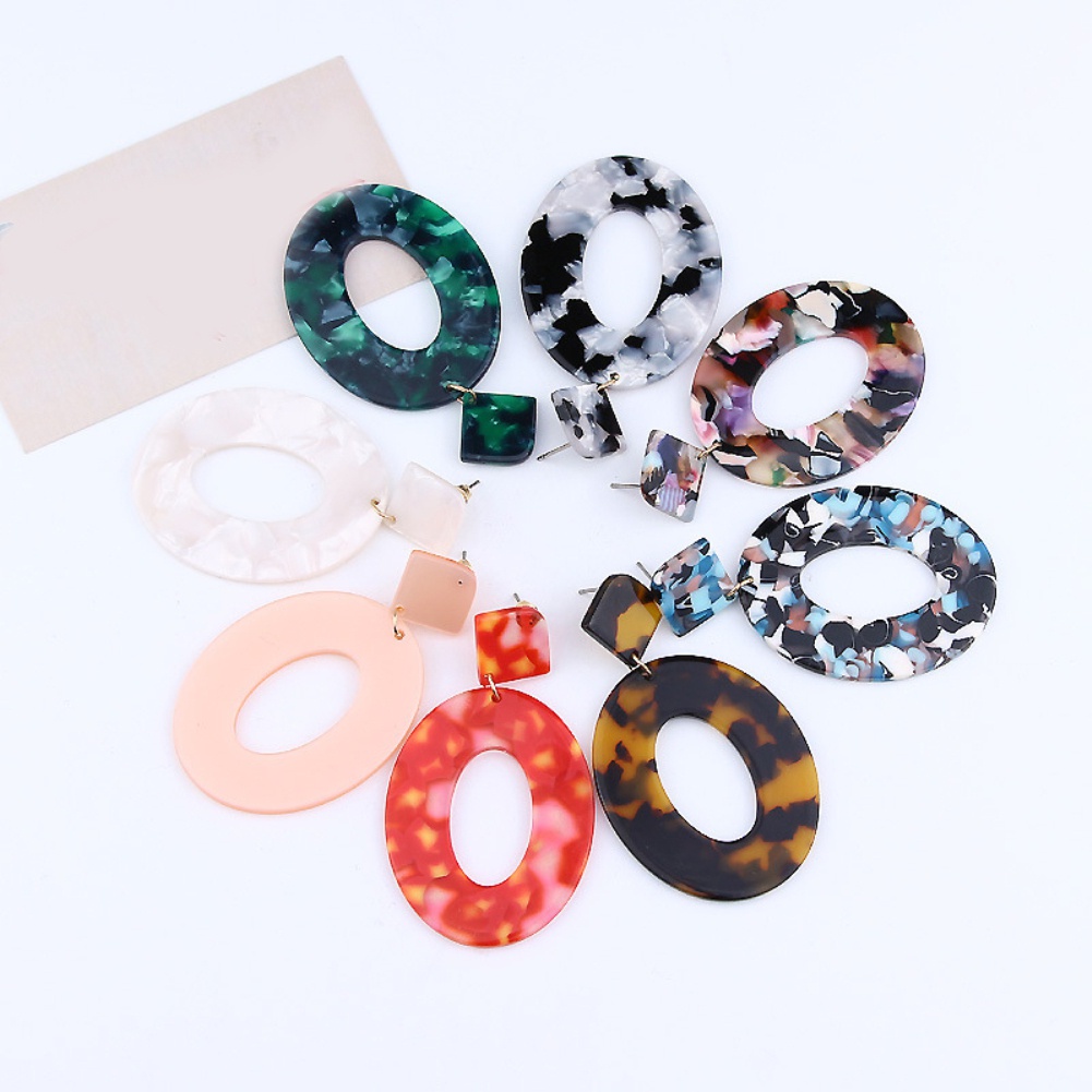 Đôi Bông Tai Họa Tiết Hình Học Thời Trang Cho Nữ