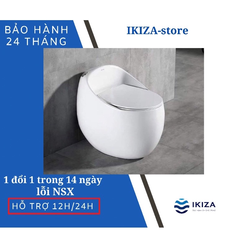 Bồn cầu trứng, bồn cầu một khối, bệt liền khối Ikiza mã ik938