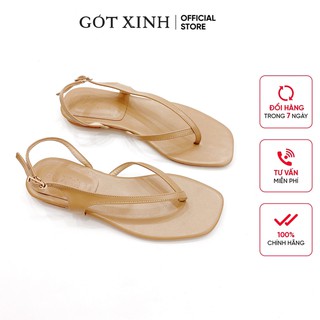 Sandal xỏ ngón nữ GÓT XINH GX412 quai mảnh đế bệt