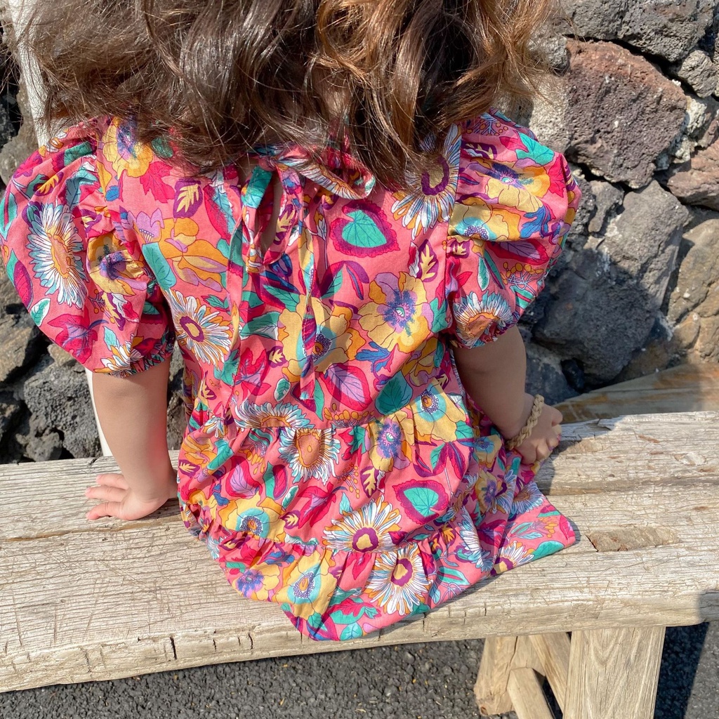 Váy bé gái dáng maxi họa tiết hoa to cực xinh Mini Kids G08