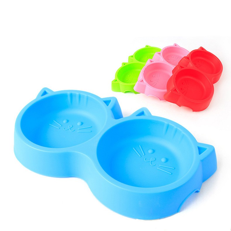 Bát Ăn Đôi Cho Chó Mèo Dài 25cm Làm Bằng Nhựa Cao Cấp - Mã BABS15
