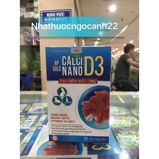 Calci nano D3 tảo biển đỏ MK7 bổ sung canci cho xương (Lọ 30 viên)