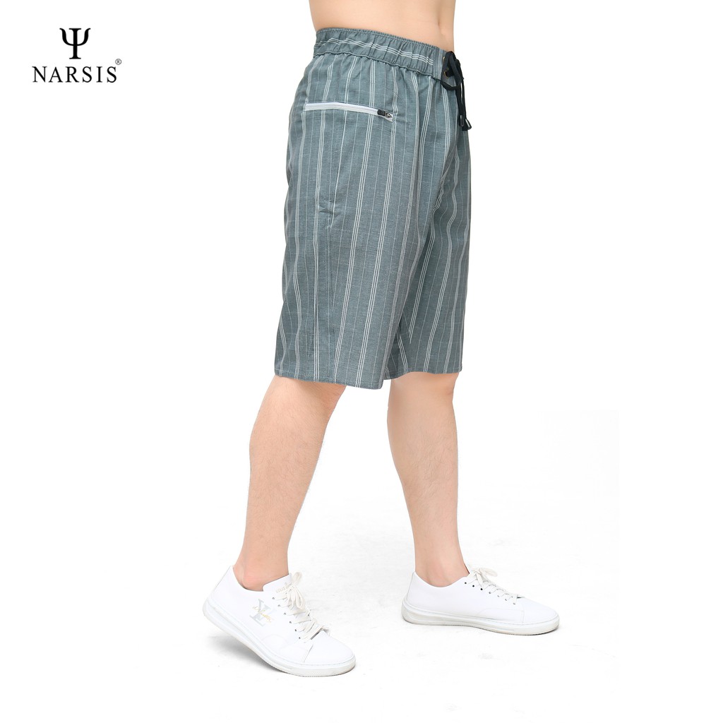 Quần Short nam cao cấp Narsis S7030 màu kẻ ghi