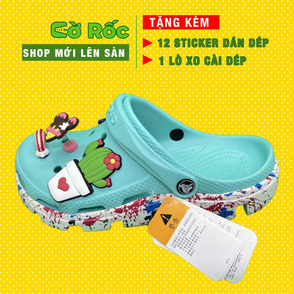 dép cross xanh mind vảy sơn dép croos đế lượn sóng DUV09