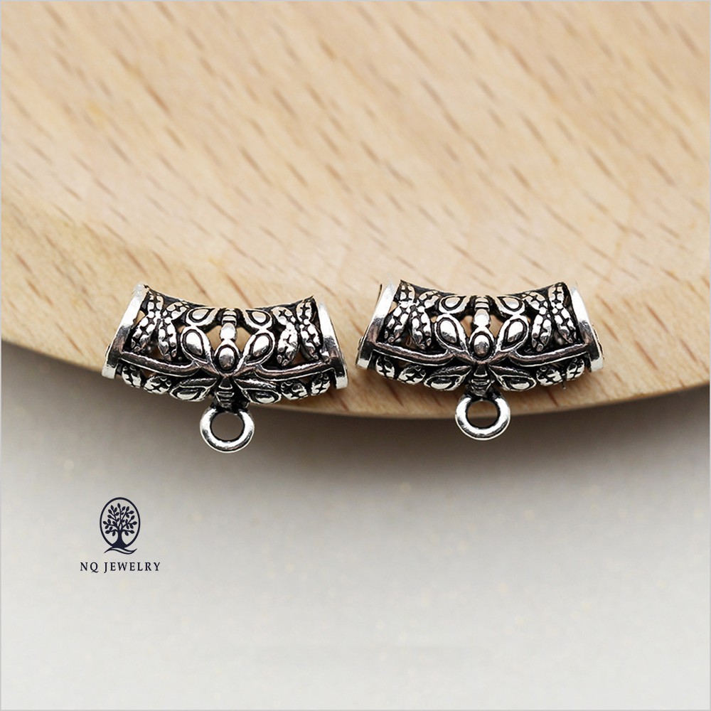 Charm bạc mặt ống treo