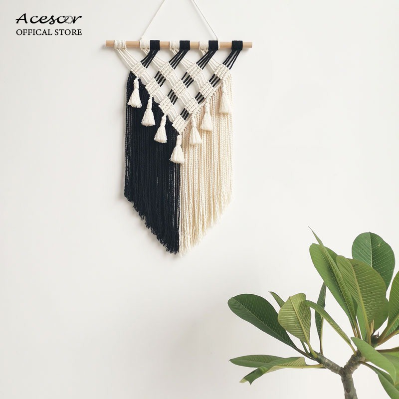 Rèm Trang Trí Tường Macrame Acescor RM01- Sản Phẩm Handmade, Sang Trọng, Độc Đáo, Làm Quà Tặng Tân Gia, Sinh Nhật