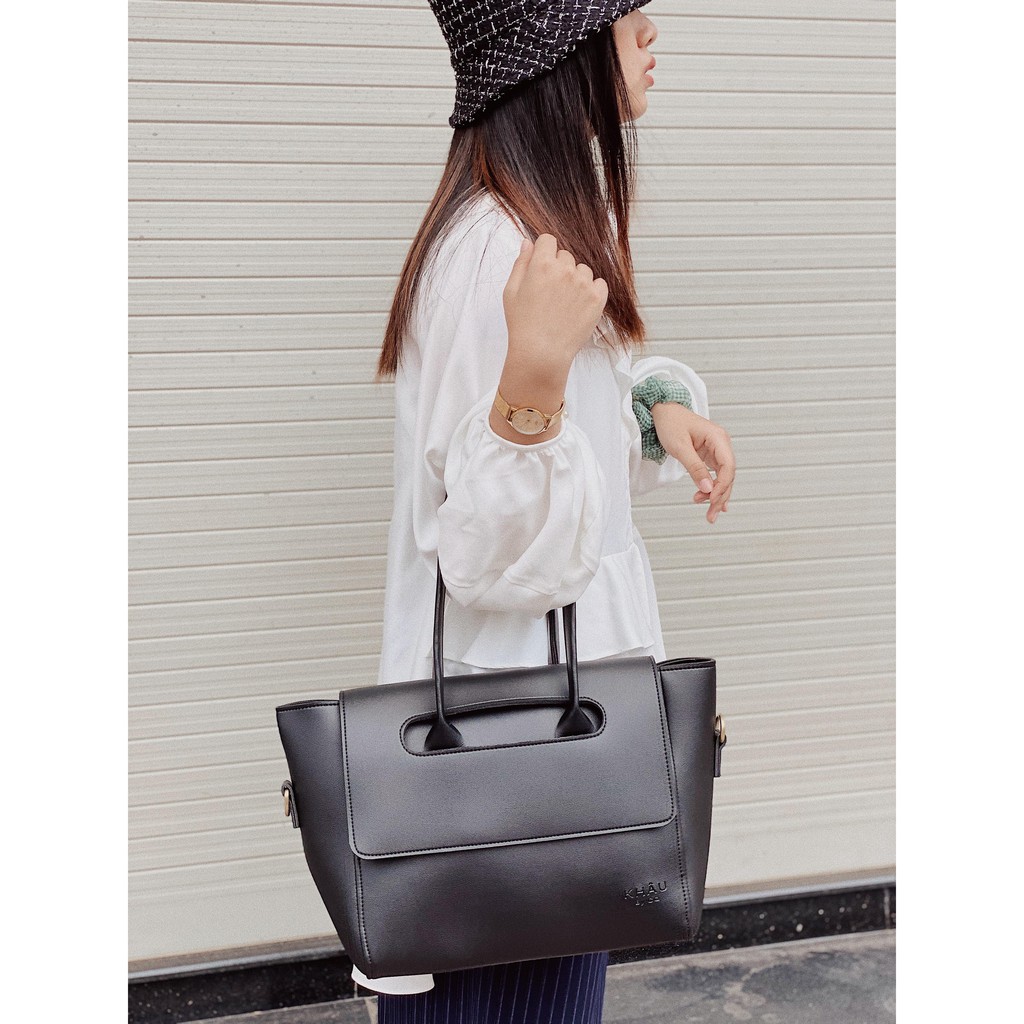 Túi tote da KHÂU BY CQ đeo chéo Acacia đựng vừa A4, Laptop