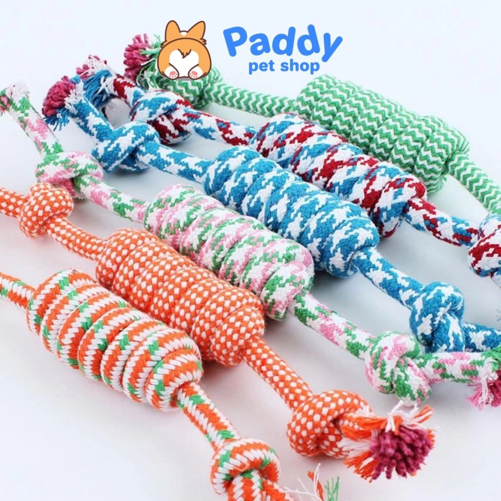 [Mã PET50K giảm Giảm 10% - Tối đa 50K đơn từ 250K] Dây Thừng Bện Nhiều Màu Đồ Chơi Nhai Gặm Cho Chó