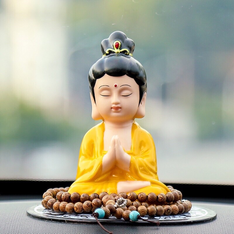 Tượng phật bà quan âm gốm màu