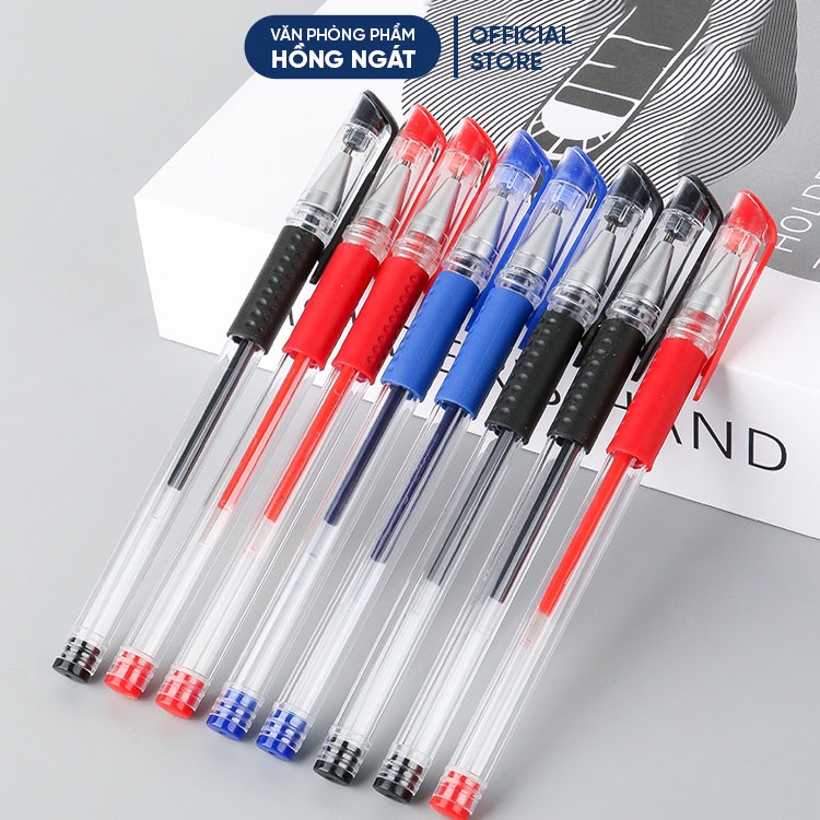 Bút bi nước văn phòng 0.5mm, mực đều nét chữ đẹp đủ màu xanh đen đỏ đồ dùng học tập văn phòng phẩm B35