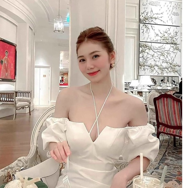Váy trễ vai tay ngắn phối dây nơ váy xòe có kèm mút thời trang nữ mùa hè