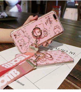 Ốp Hello Kitty kèm iring và dây đeo