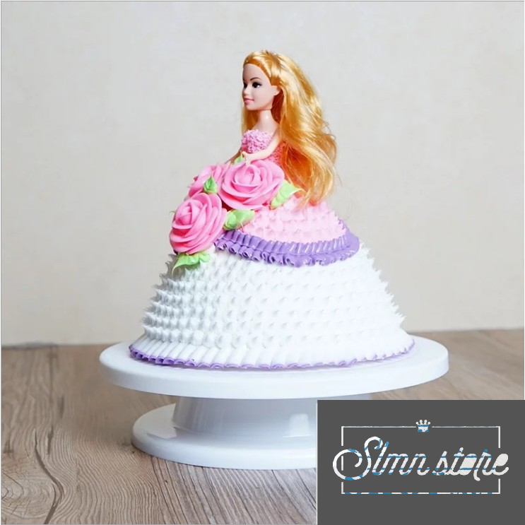 Bàn xoay trang trí bánh kem, dụng cụ trang trí bánh kem, bắt bông kem, 6 đui bắt bông kem tiện lợi