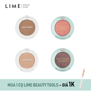 [FREESHIP 0Đ 23.7]Combo 2 Phấn Mắt Lime Mood Single Shadow Matt (Không nhũ) 1.4g và Sparkle (Nhũ nhiều) 1.4g