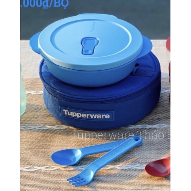Bộ hộp cơm Lò Vi Sóng Crystal Wave Lunch Set Tupperware TẶNG Bình Eco 310ml