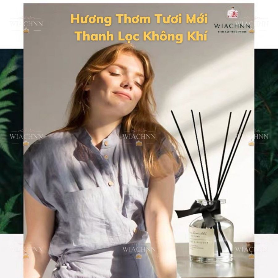 Tinh Dầu Nước Hoa Thơm Phòng 140ML Nơ Đen Cao Cấp Tinh Chất Thiên Nhiên Que Gỗ Tự Khuếch Tán Khử Mùi N140