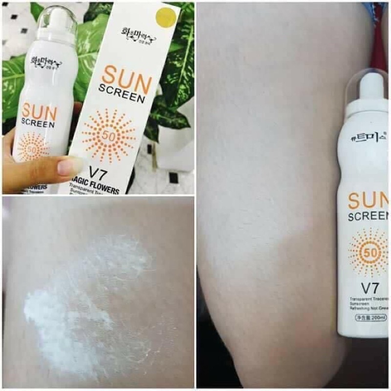 ❤KEM CHỐNG NẮNG V7 SUN SCREEN DẠNG XỊT❤️❤️  Lẻ #75k/ 1 chai Sỉ #6x  ✅Kem chống nắng V7 SUN SCREEN SPF 50 PA+++