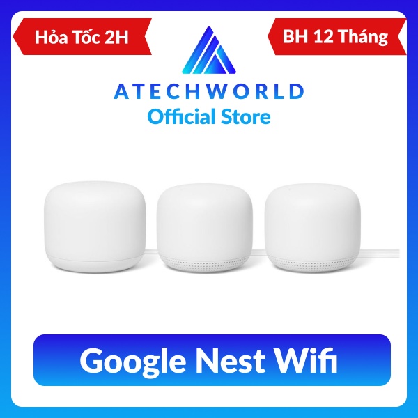 Thiết Bị Phát Wifi Cap Cấp Google Nest Wifi 3 Pack - Hàng Chính Hãng - Có Xuất VAT