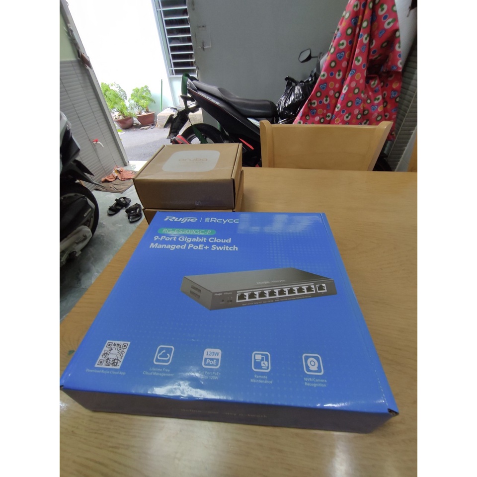 Bộ chia mạng, switch POE RG-ES209GC-P cho Wifi Aruba, Aerohive, Unifi, Ruckus - Chuyên Aruba, Ruijie