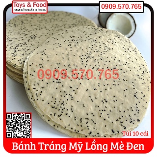 Bánh tráng mỹ lồng dừa mè đen - túi 10 cái - nướng trước khi ăn