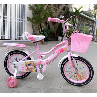 Xe đạp trẻ em cho bé gái cỡ bánh 14inch, dành cho bé từ 3-5 tuổi