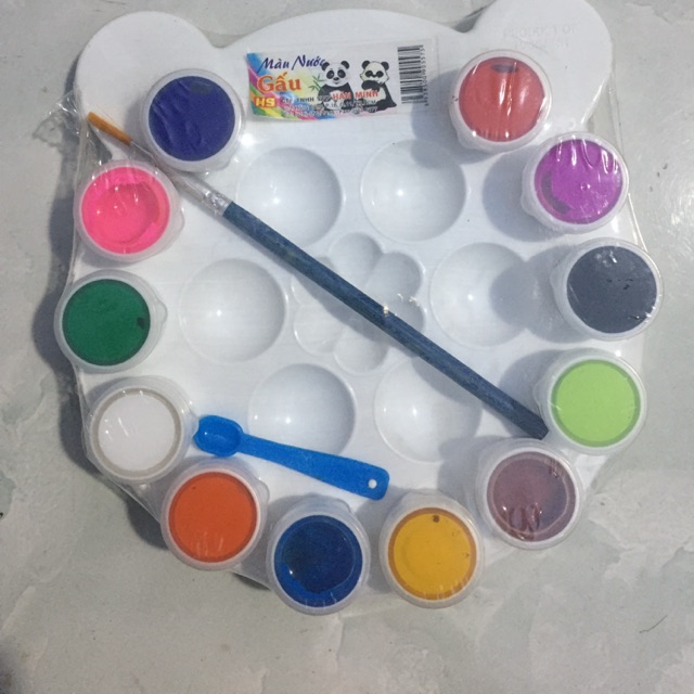 Vỉ màu nước 12màu+bút vẽ
