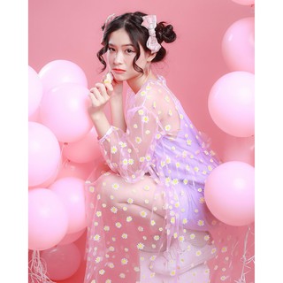 Đầm đi chơi chụp kỉ yếu baby daisy dress  thiết kế hoa cúc caocaobycaochen 4 màu đen trắng hồng tím có bigsize