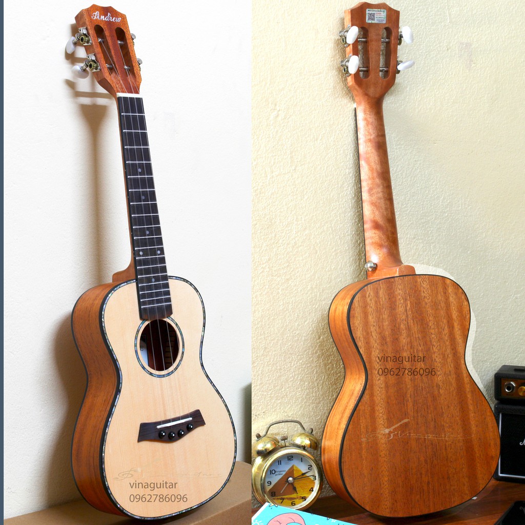 Đàn Ukulele Concert ANDREW-CM1 full gỗ mahagony cẩm acacia chính hãng