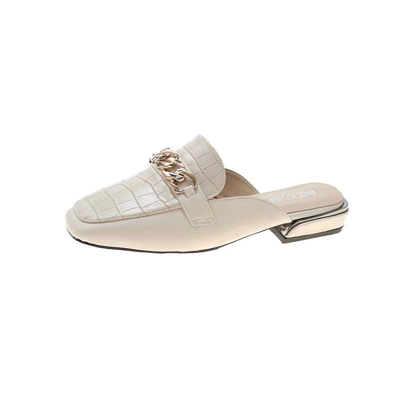 (HÀNG CÓ SẴN) Dép sục da rắn khoá xích BIG SIZE 35-43