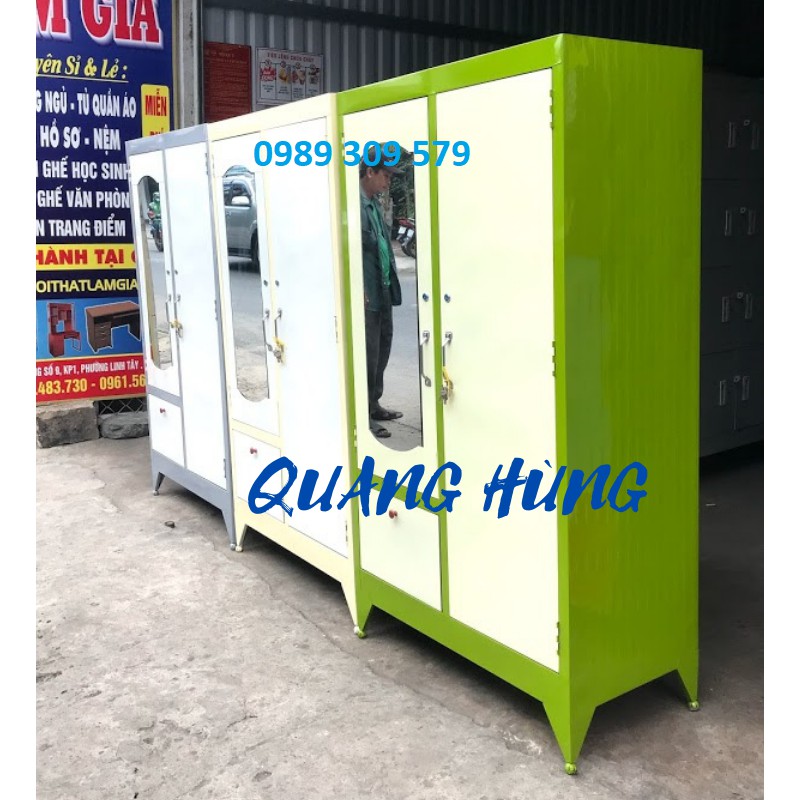 TỦ SẮT ÁO QUẦN 2 CÁNH CAO 1M8 GIÁ RẺ TẠI XƯỞNG HCM