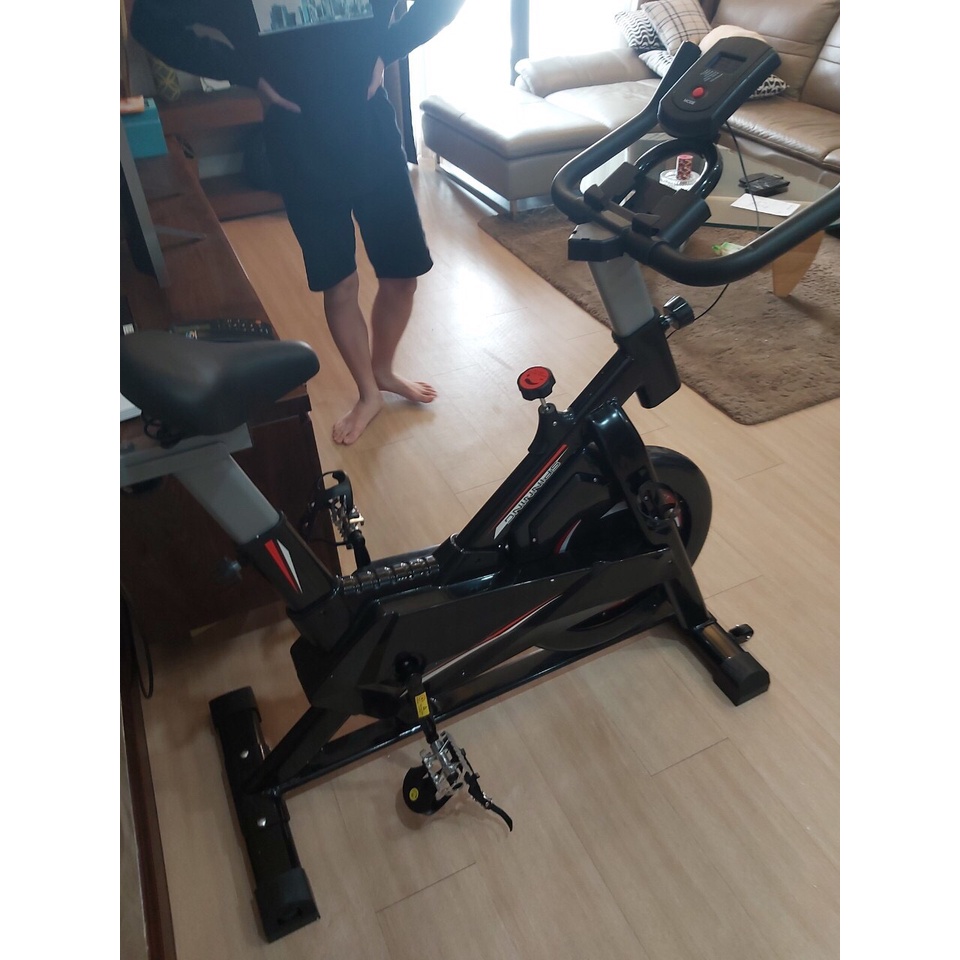 Xe đạp tập thể dục tại nhà Spining Gh-603 (Có đo nhịp tim, có ốp nhựa bọc bánh đà, tay cầm xốp mút - Kèm video, ảnh thật