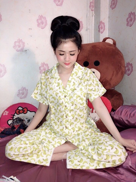 Bộ pirama viền ren