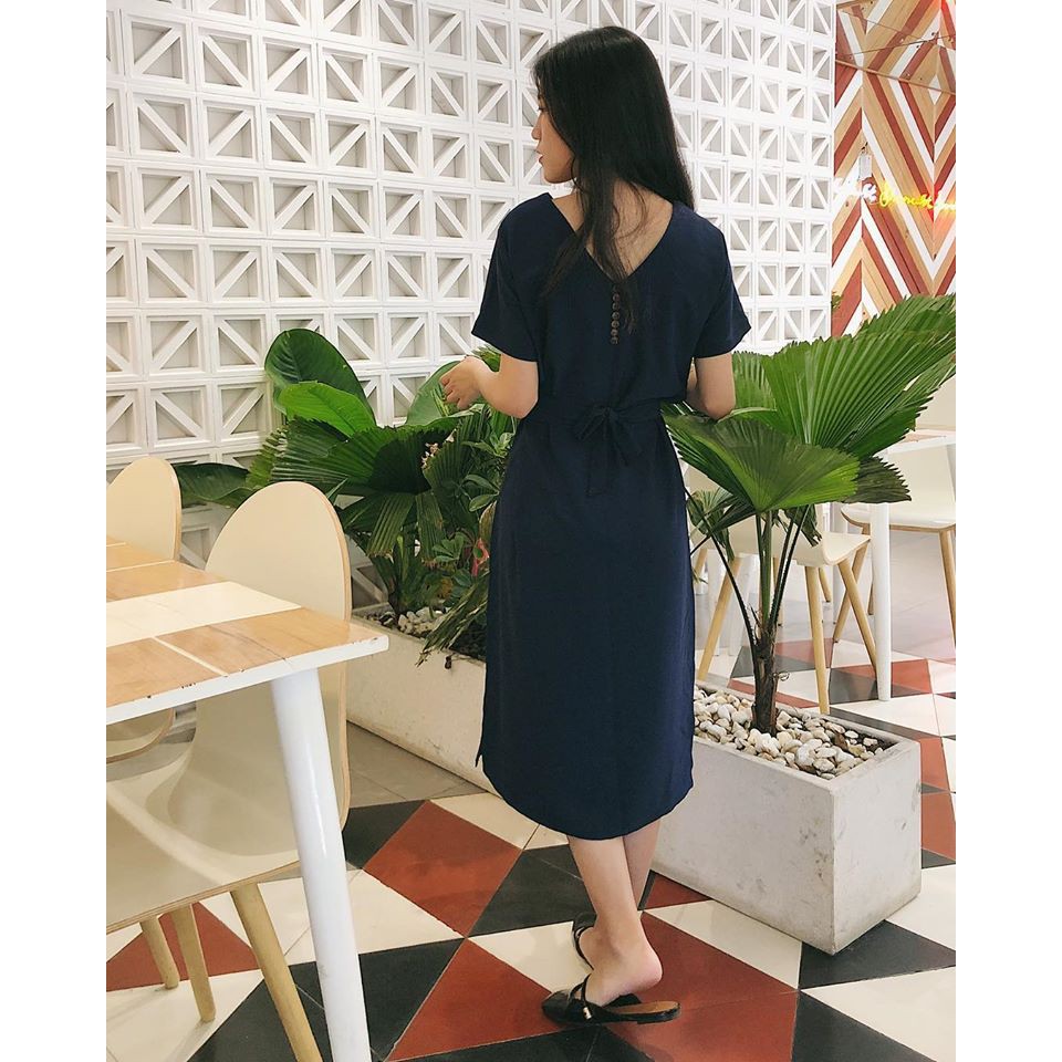 Váy Xanh Đen Serena Dáng Suông Dịu Dàng Cá Tính | BigBuy360 - bigbuy360.vn