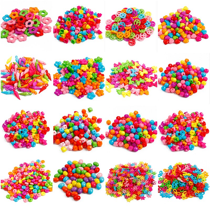 Hạt nhựa acrylic hình học hoạt hình nhiều màu dành cho làm trang sức thủ công diy